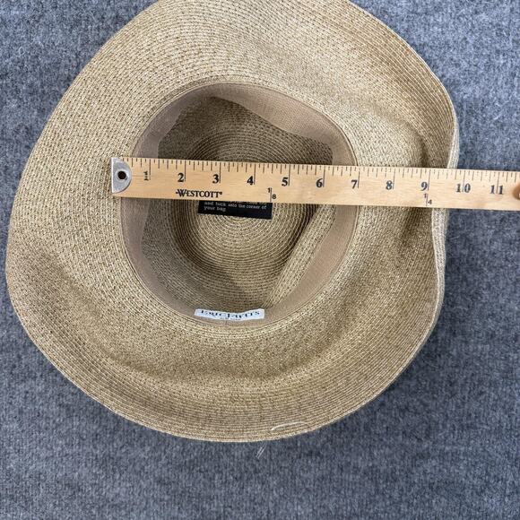 Eric Javits Hat Packable Straw Sun Hat One Size Beige Wide Brim Travel Beach main image 9